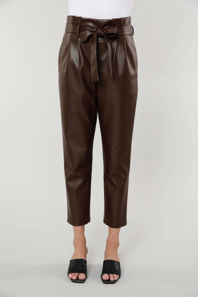 Uptown Paper Bag Pants In Brown - Brown