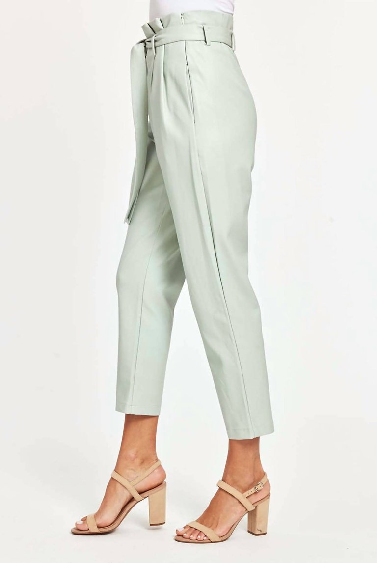 Uptown Paper Bag Pants In Mint