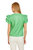 Vegan Flutter Sleeve Top In Kelly Green