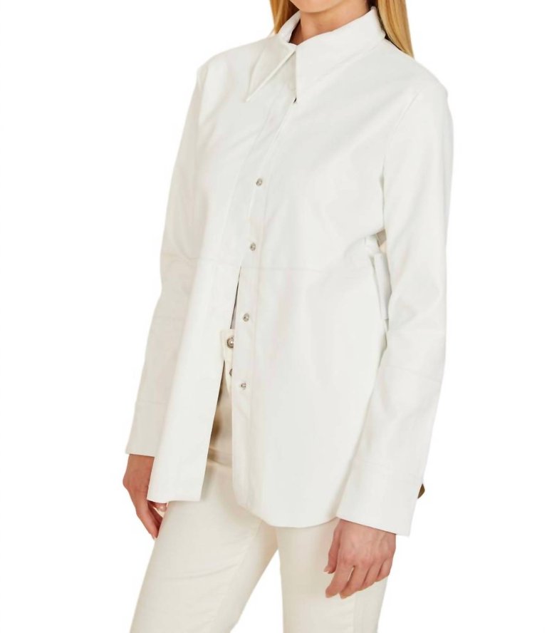 Vegan Leather Shirt In White