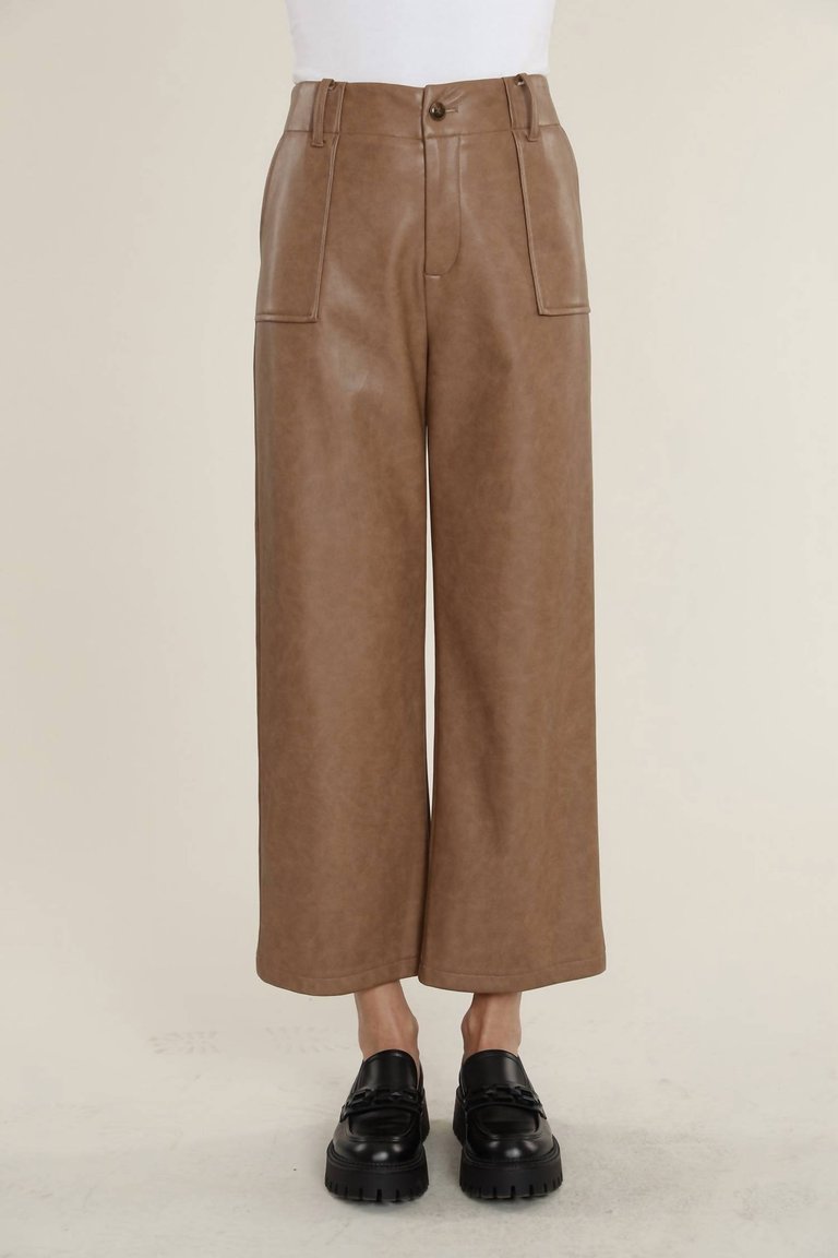 Vegan Wide Leg Pant In Pecan