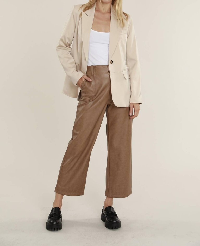 Vegan Wide Leg Pant In Pecan - Pecan