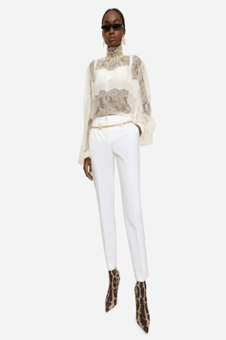 Long Sleeve Lace Top - Off White