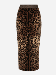 Calf Length Leopard Skirt - Leopard