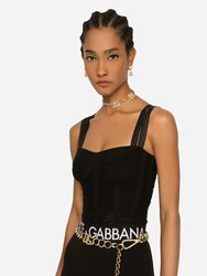 Draped Tulle Corset Top