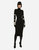 Kim Calf-Length Dress In Jersey Milano Rib With Rhinestones - Black