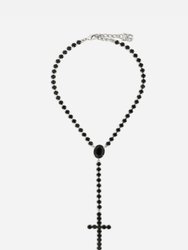 Kim Dolce & Gabbana Rosary Necklace With Crystal Rhinestones - Silver