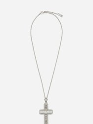 Kim Necklace With Rhinestone Crystal Cross - Crystal