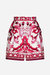 Majolica Print Poplin Shorts - Deep Fuchsia
