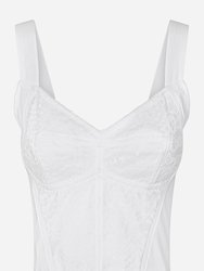 Shaper Corset Bustier Top In Lace And Jacquard - White