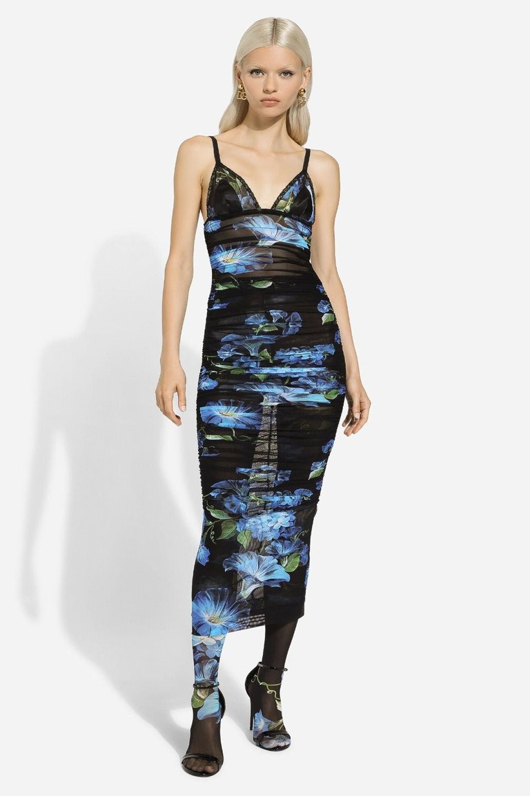 Tulle Slip Dress - Bluebell Print