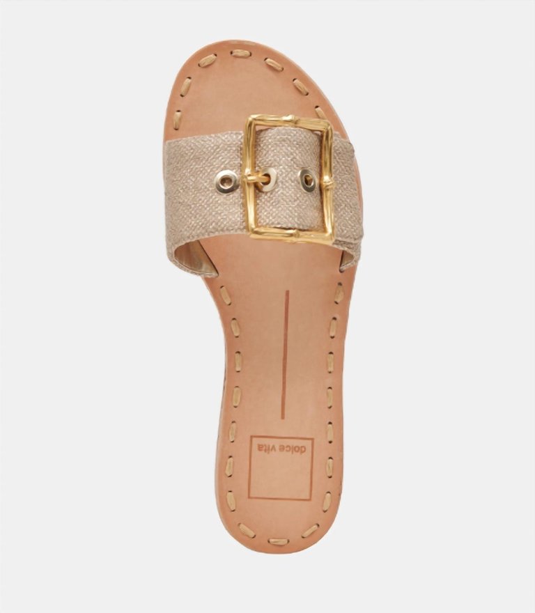 Dasa Sandal In Light Gold Raffia