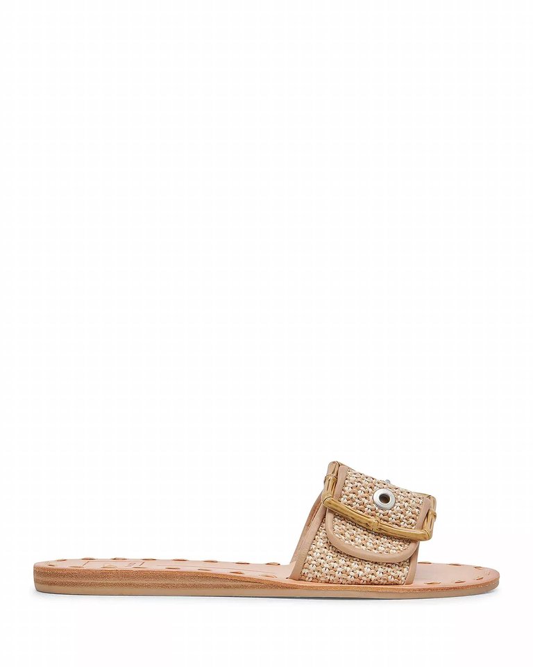 Dasa Sandals In White/Natural Raffia - White/Natural Raffia