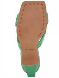 Nitro Raffia Crossover Heel - Seaglass Green