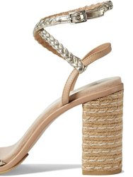 Oro Wrap Ankle Heel Light In Metallic Gold - Metallic Gold