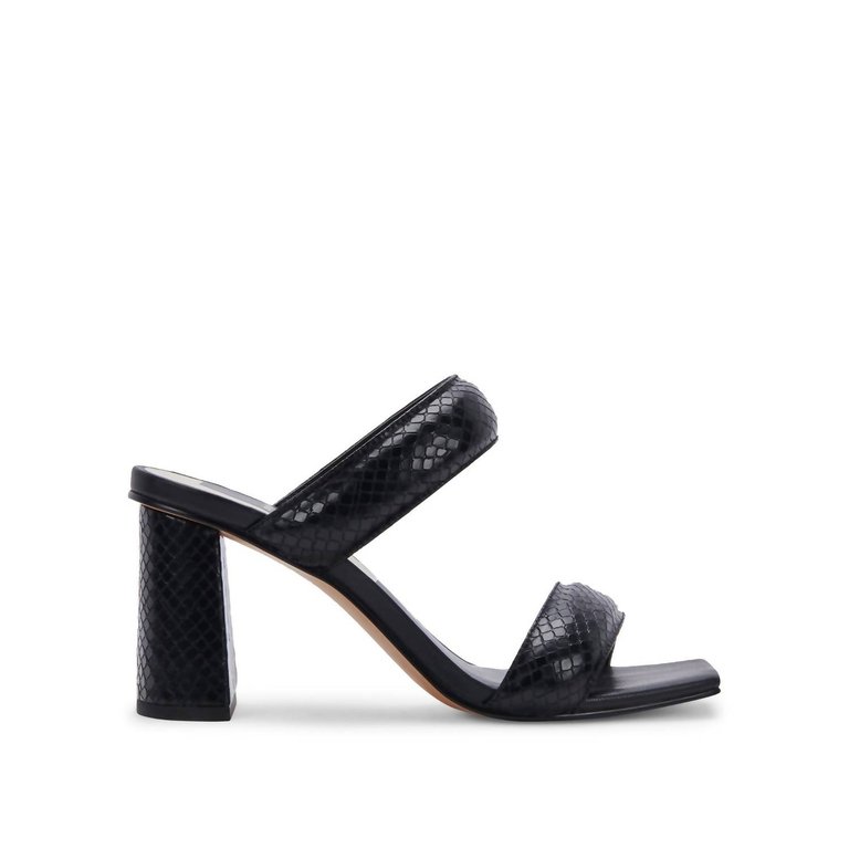 Pascoe Heels Sandal - Black Embossed Stella