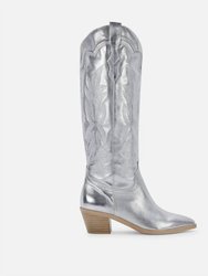 Shiren Boots In Metallic Suede