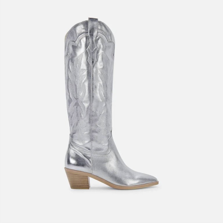 Shiren Boots In Metallic Suede