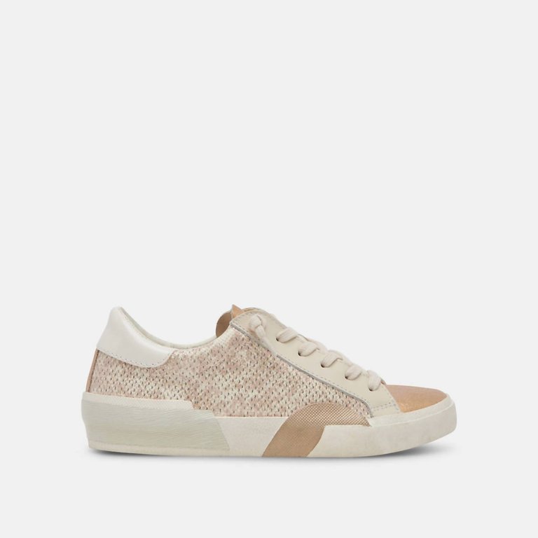 Women's Zina Sneakers - Sand Embossed Leather