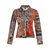 Red Black Quilt Button Front Jacket In Animal Multi - Animal Multi