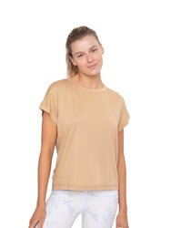 Clarity Open Back Top Ext T-shirt - Mustard