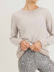 Dirty-Wash Long Sleeve Top - Dusty Pink