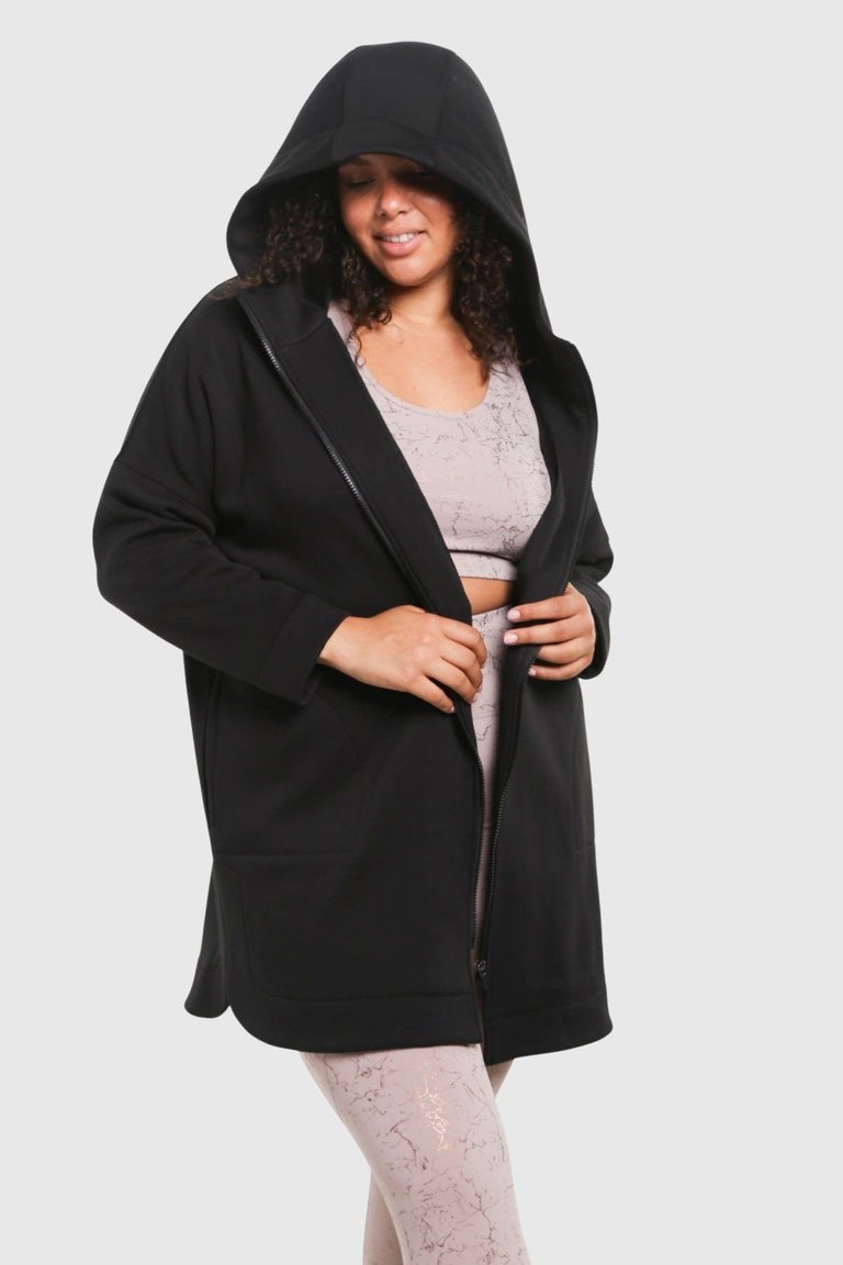 Donni Zip-Up Jacket Curvy - Black