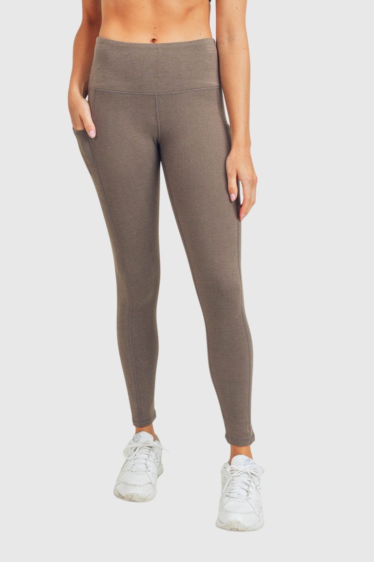 Emory Ribbed High-Rise Leggings - Cocoa