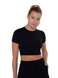 Essential Active Cropped Top - Black