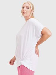 Evelyn Pinched Tee Curvy - White