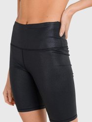 Foil Biker Shorts