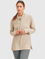 Fuzzy Cowl Neck Pullover - Natural