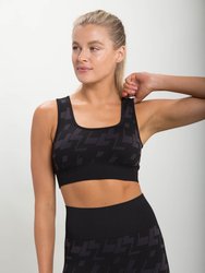 Geo Seamless Bra - Charcoal