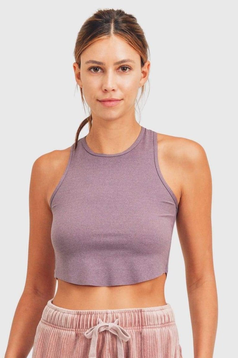 Melange Cropped Tank - Orchid