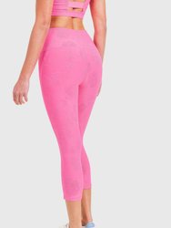 Rose Jacquard Capri Leggings