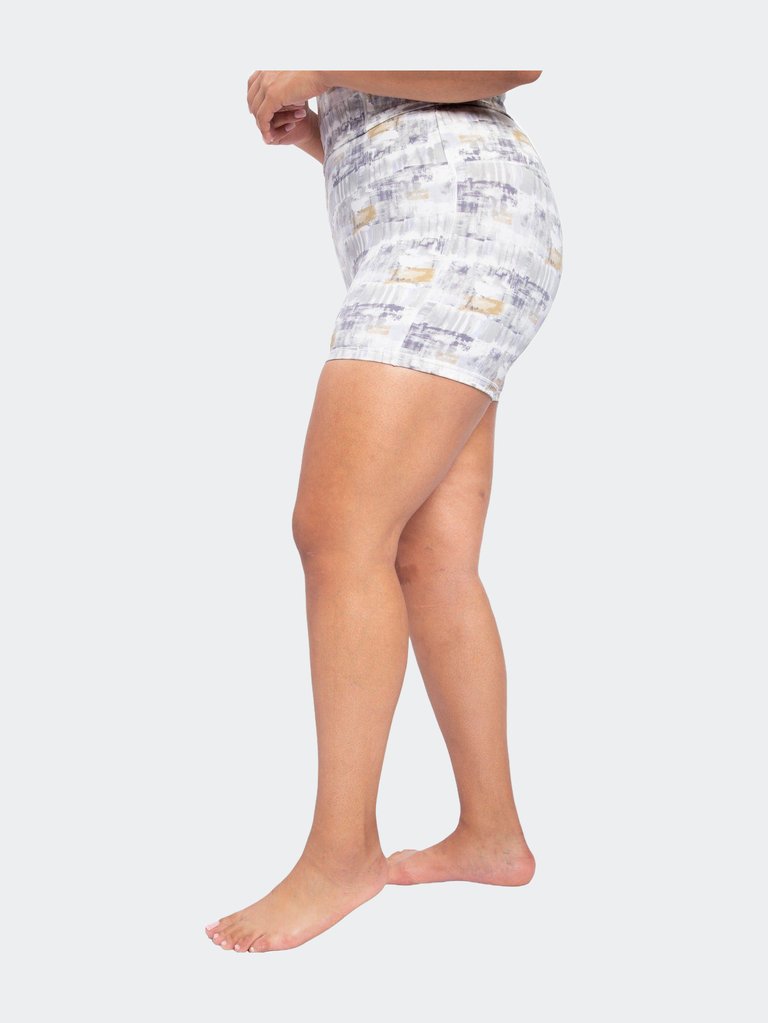 Watercolor Stucco High-Rise Shorts Curvy