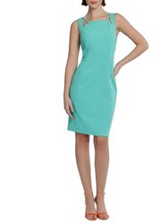 Stretch Sleeveless Cut-Out Sheath Dress - Atlantis