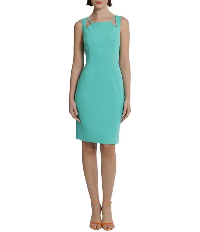 Stretch Sleeveless Cut-Out Sheath Dress