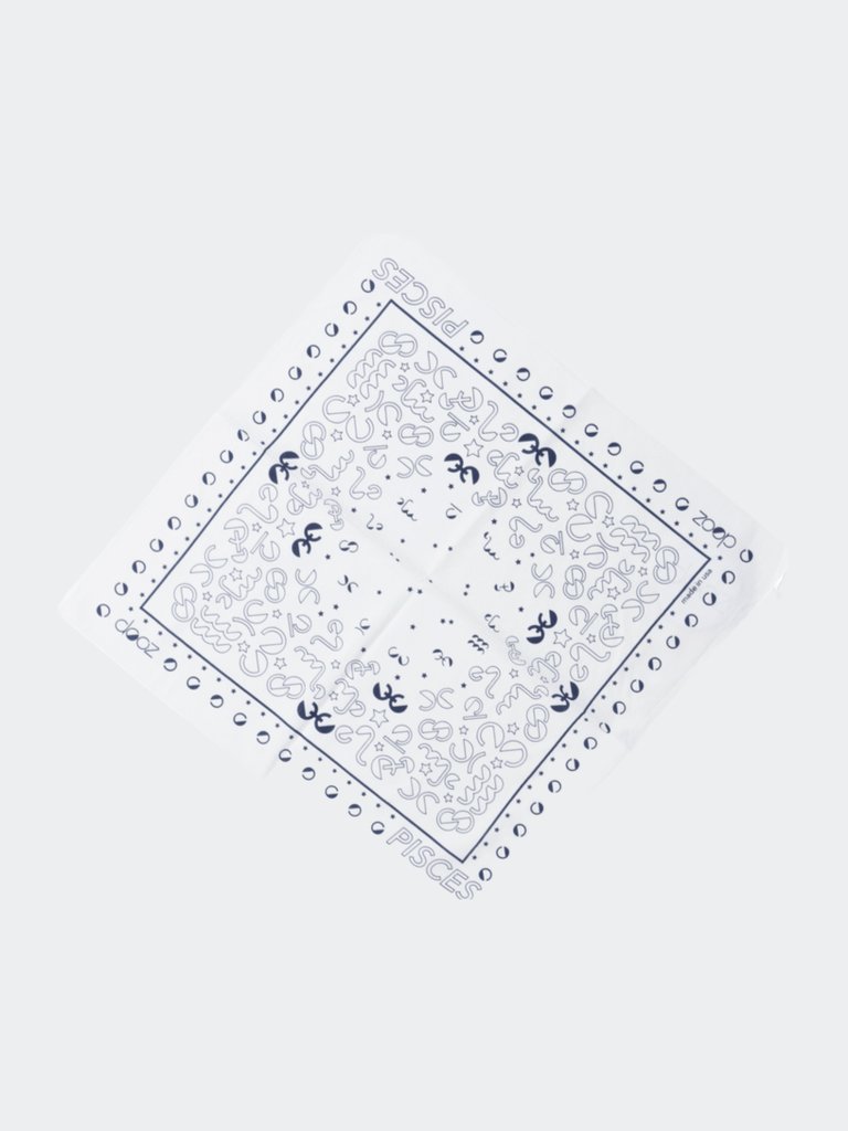 Pisces Bandana - White w/ Navy