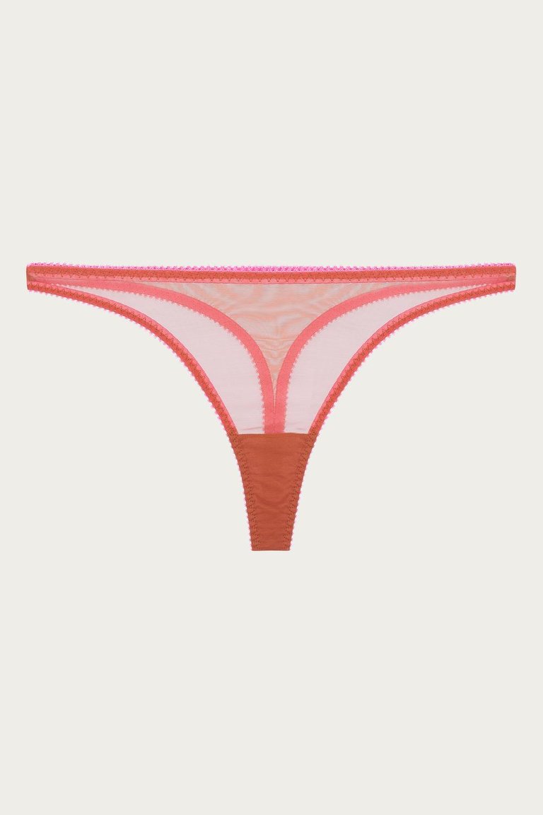 Alexa Thong In Tawny/Barbie Pink/Violet - Tawny/Barbie Pink/Violet