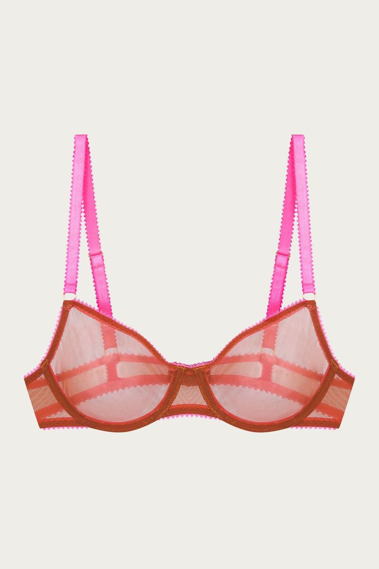 Alexa Underwire Bra In Tawny/Barbie Pink/Violet - Tawny/Barbie Pink/Violet