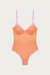 Cydney Lace Trim Underwire Bodysuit In Apricot/Rose Pink/Lilac - Apricot/Rose Pink/Lilac