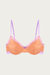 Cydney Lace Trim Underwire Bra In Apricot/Rose Pink/Lilac - Apricot/Rose Pink/Lilac