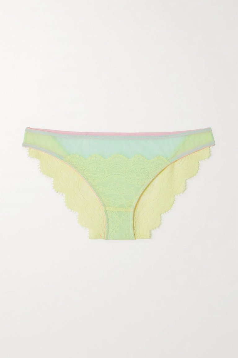 Emelie Lace Knicker In Lime/Sky Blue/Baby Pink - Lime/Sky Blue/Baby Pink