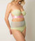 Emelie Lace Strapless Bra In Lime/Sky Blue/Baby Pink