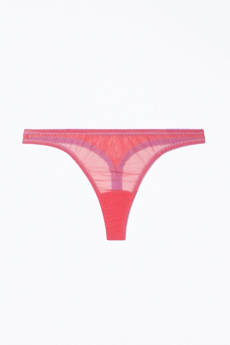 Gracie Clean Tulle Thong In Bright Orange - Bright Orange