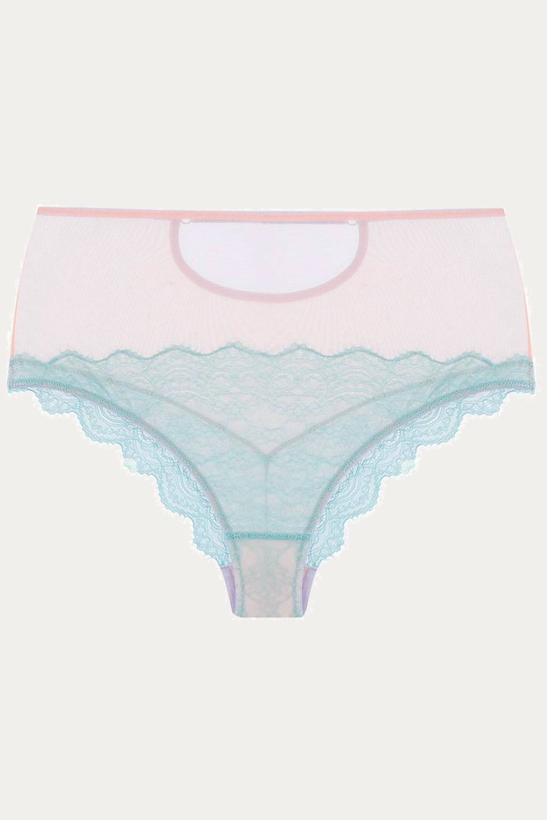 Iris High Waist Knicker In Pastel Sage/peach/dusky Lilac - Pastel Sage/peach/dusky Lilac