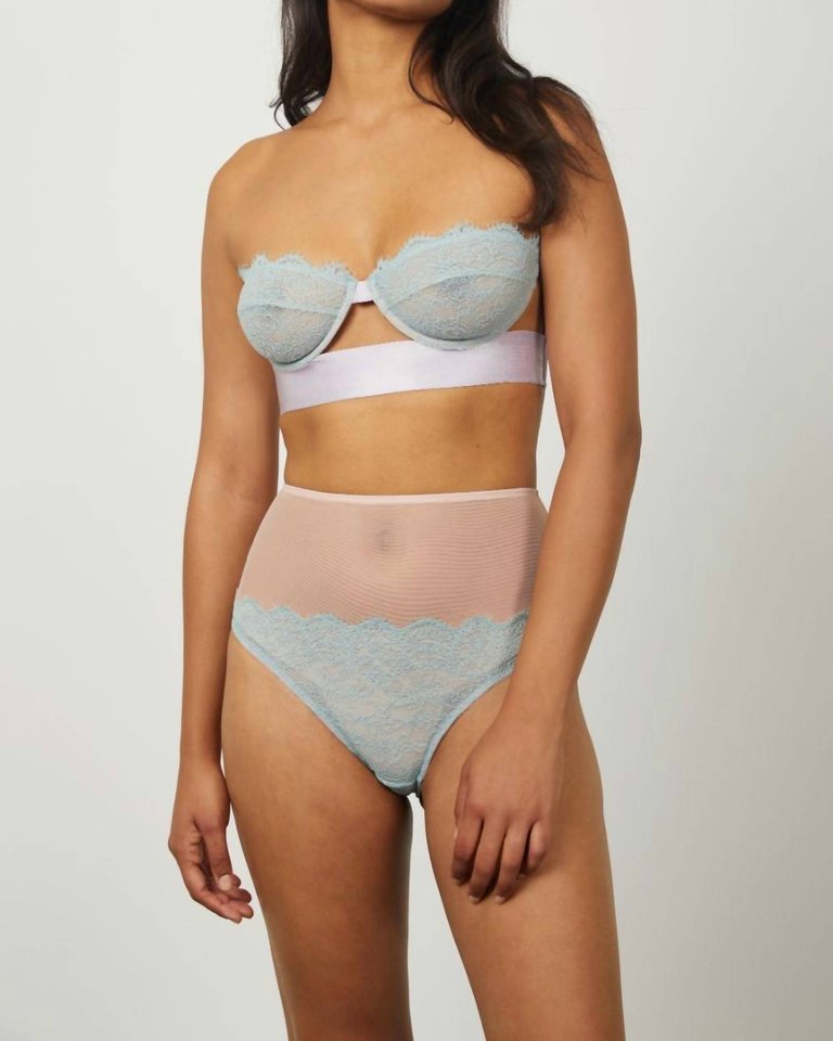 Iris High Waist Knicker In Pastel Sage/peach/dusky Lilac