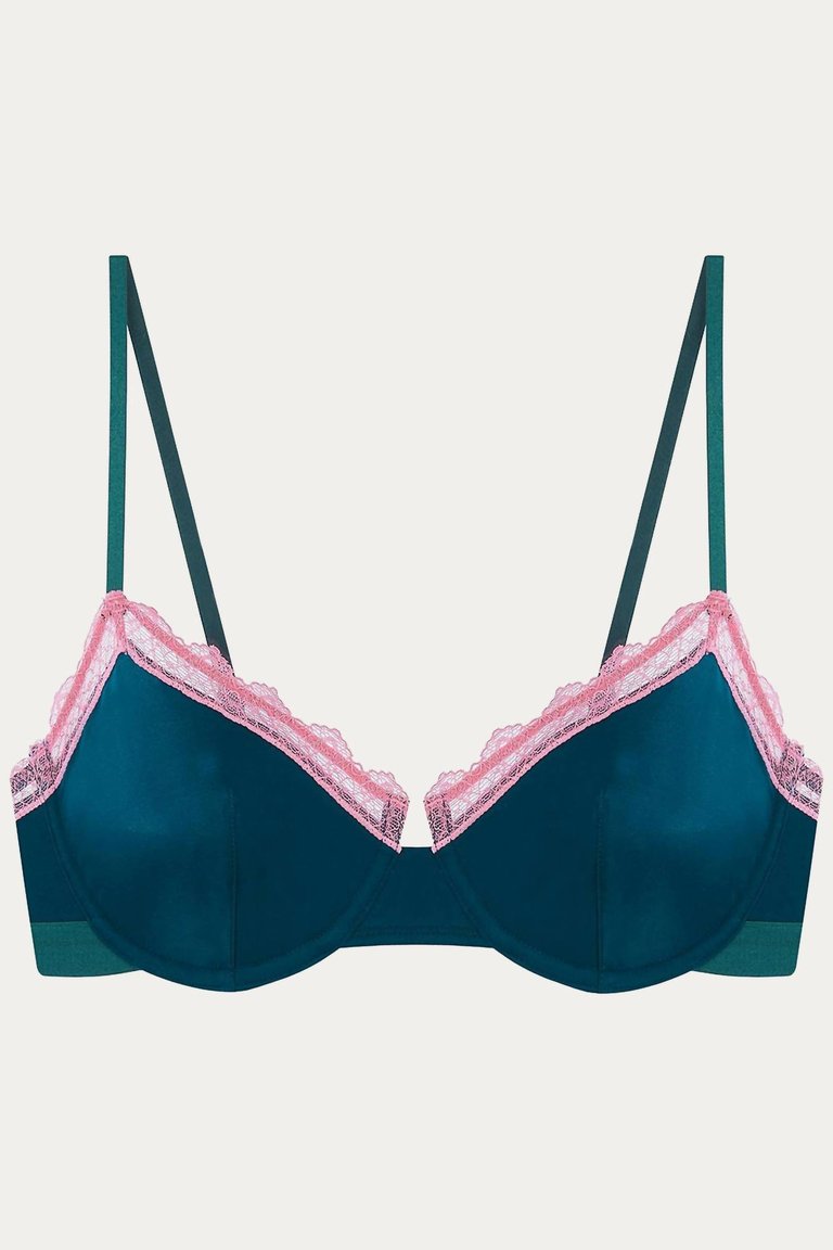 Ivy Non-Pad Underwire Bra In Peacock/Sea Green/Dusty Rose