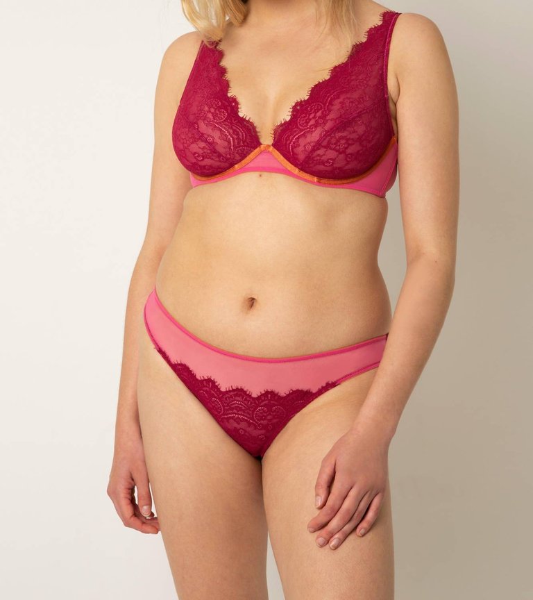 Kiran Low Rise Knicker In Wine/Rose Pink/Rust - Wine/Rose Pink/Rust